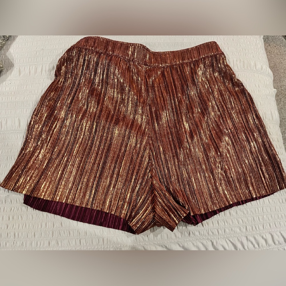 H&M Shimmering Copper High Waist Shorts
